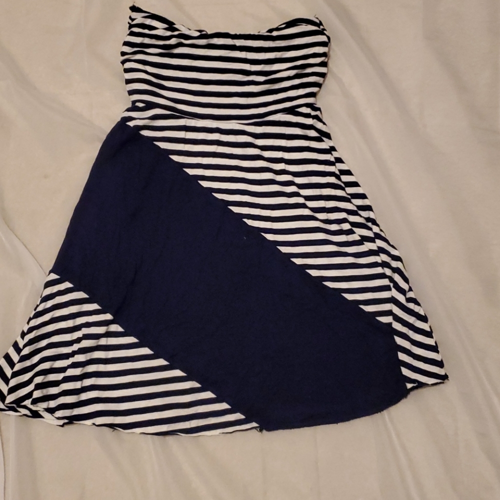Striped Strapless Dress
